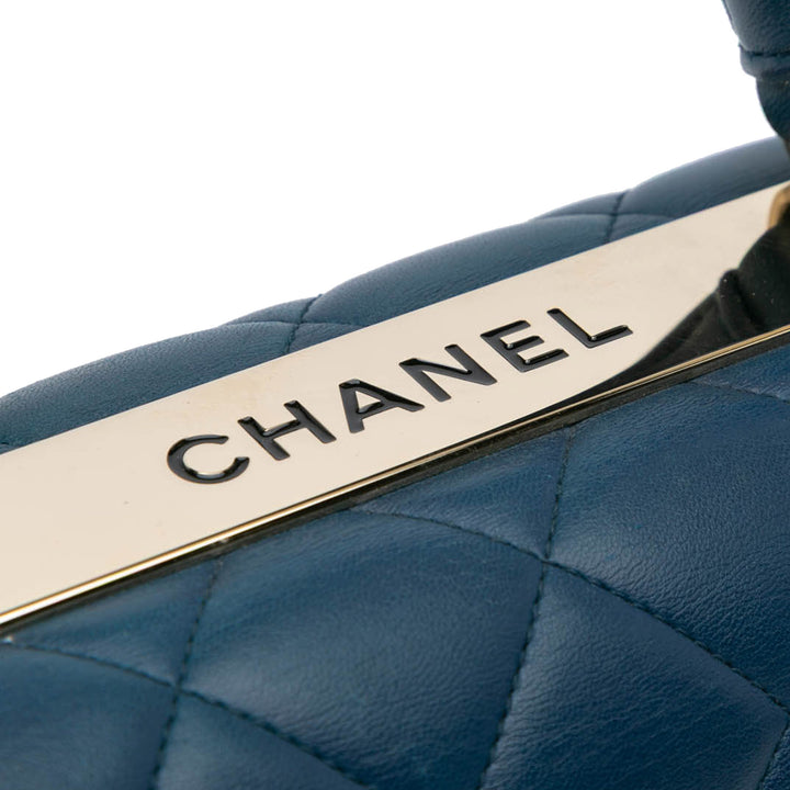 Medium Lambskin Trendy CC Flap Blue - Gaby Paris