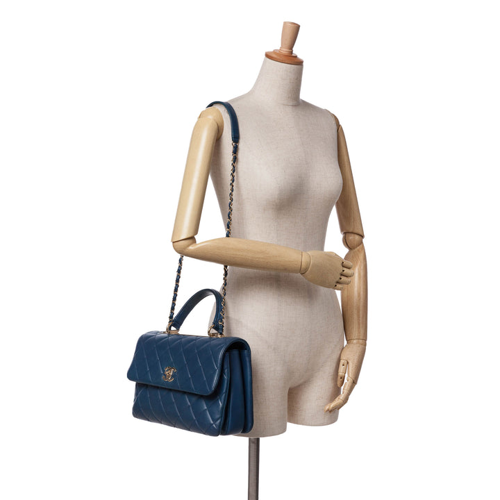 Medium Lambskin Trendy CC Flap Blue - Gaby Paris