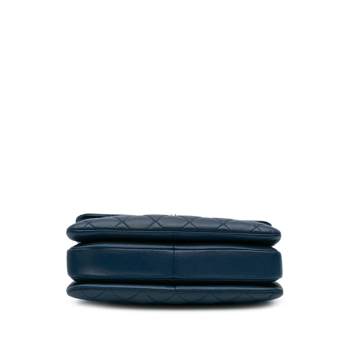 Medium Lambskin Trendy CC Flap Blue - Gaby Paris
