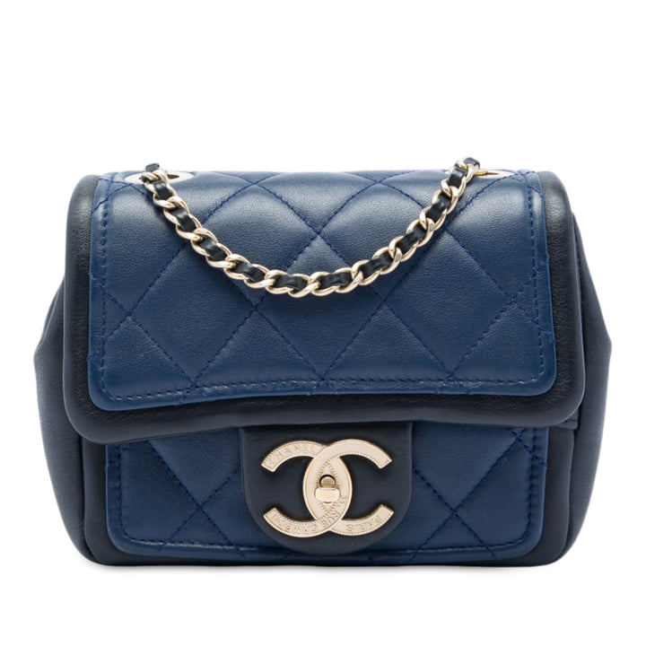 Chanel Mini Square Cuir de veau Graphic à rabat