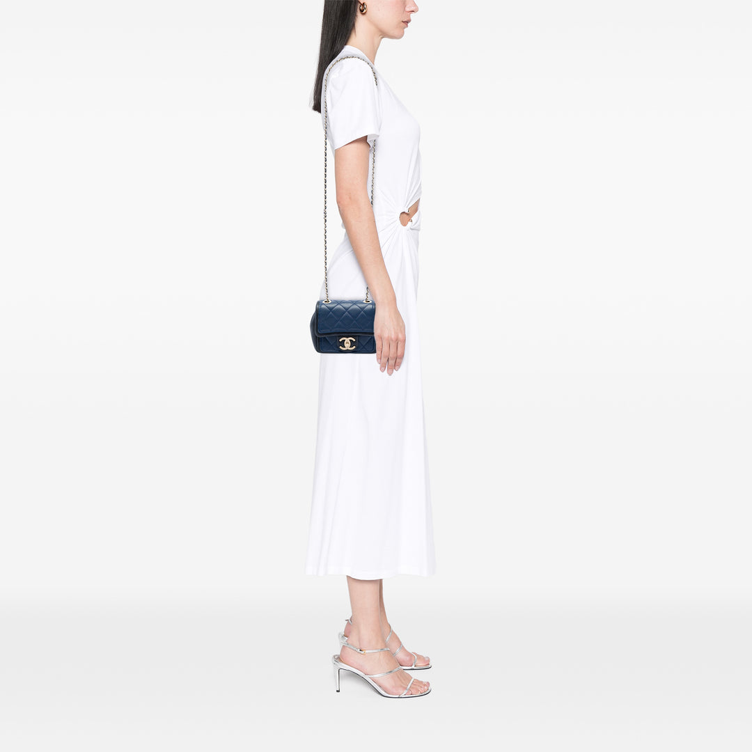 Chanel Mini Square Cuir de veau Graphic à rabat