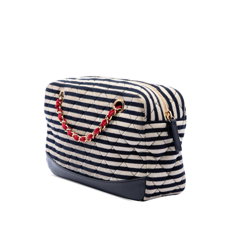 Matelassé Jersey et Coco Sailor Sac caméra Cuir d'agneau Noir