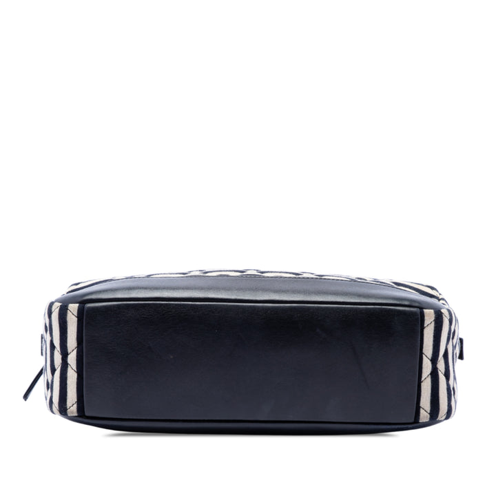 Matelassé Jersey et Coco Sailor Sac caméra Cuir d'agneau Noir