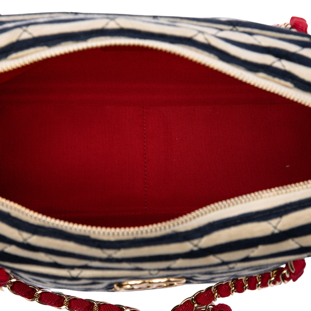 Matelassé Jersey et Coco Sailor Sac caméra Cuir d'agneau Noir