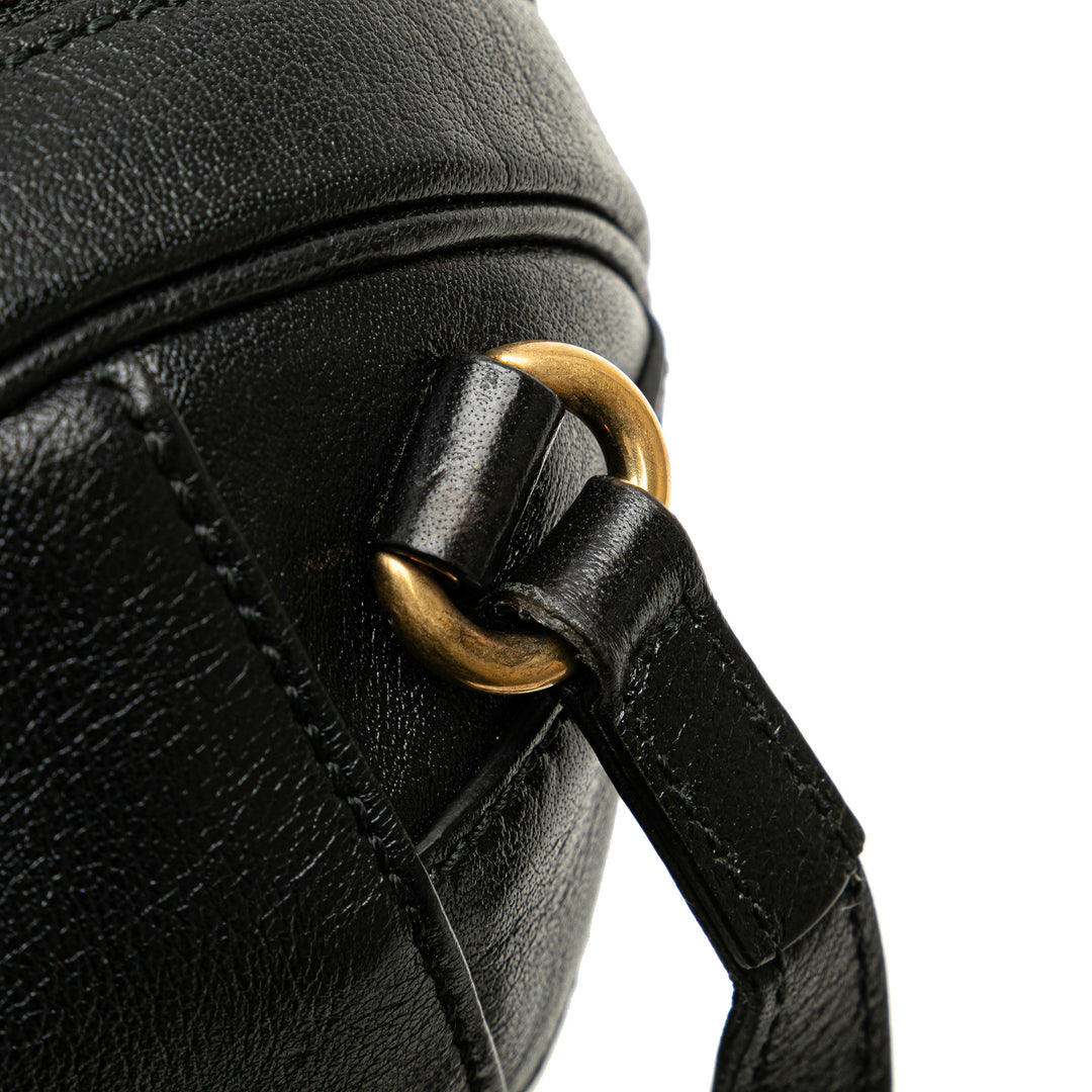 Mini Leather Water Buffalo Tifosa Basketball Bag Black - Gaby Paris