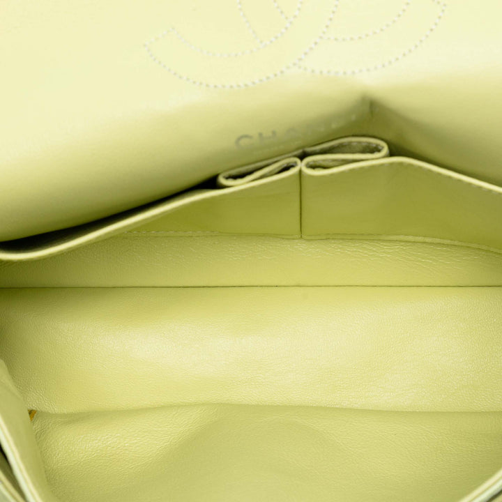 Chanel Medium Classic Cuir d’agneau Double rabat Vert