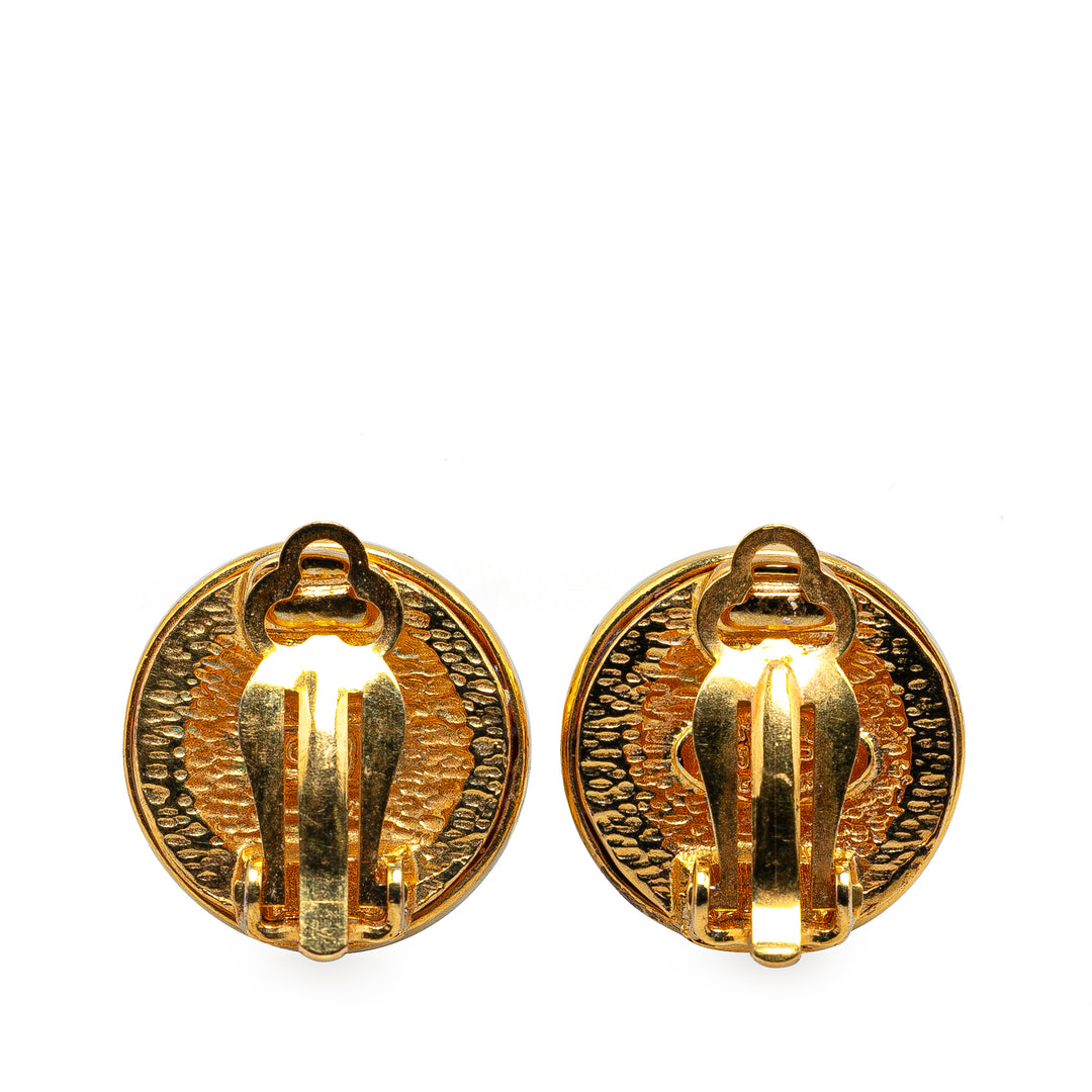 Chanel Gold Plated CC Clip On Earrings Gold - GABY PARIS