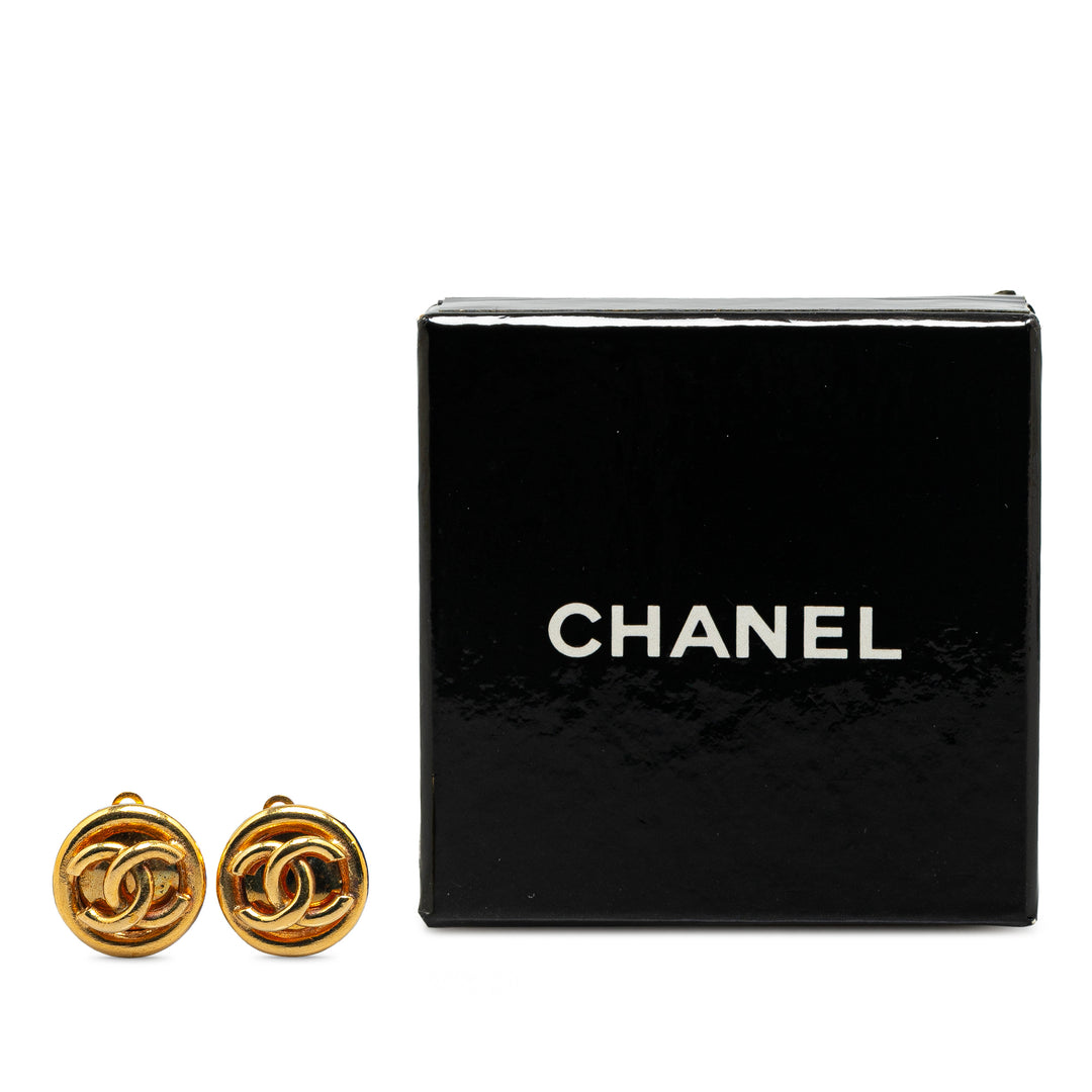 Gold Plated CC Clip On Earrings Gold - Gaby Paris