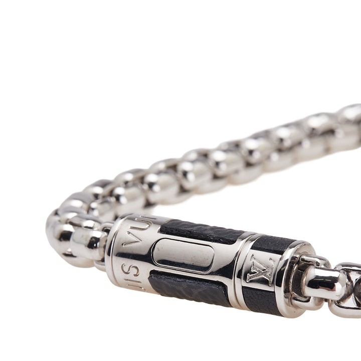 Louis Vuitton Monogram Eclipse Chain Bracelet Argenté