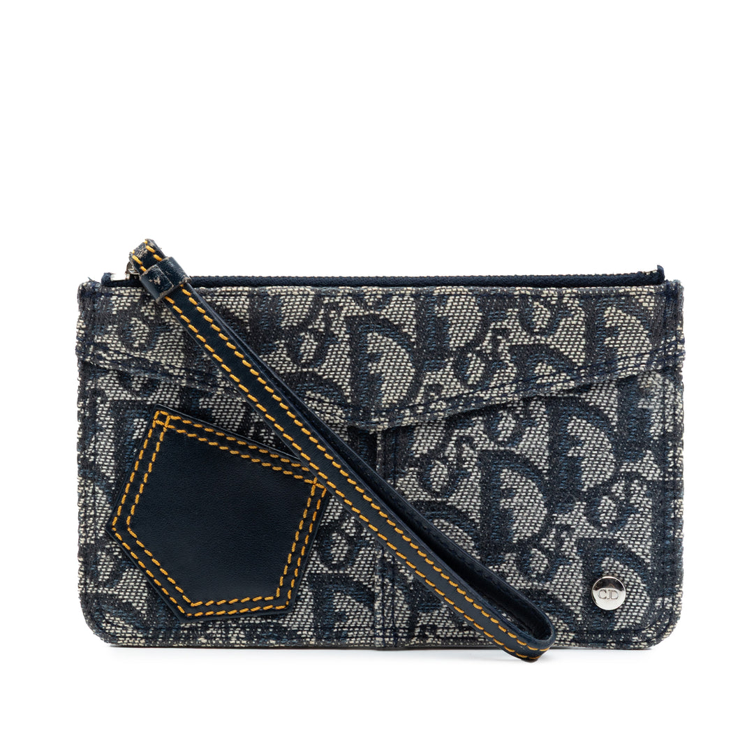 Dior Pochette Diorissimo Trotter Wristlet Bleu – vue principale – GABY PARIS