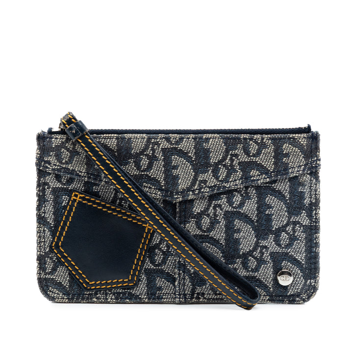 Dior Pochette Diorissimo Trotter Wristlet Bleu – vue principale – GABY PARIS
