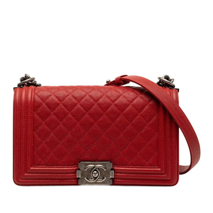 Chanel Old Medium Matelassé Caviar Boy à rabat