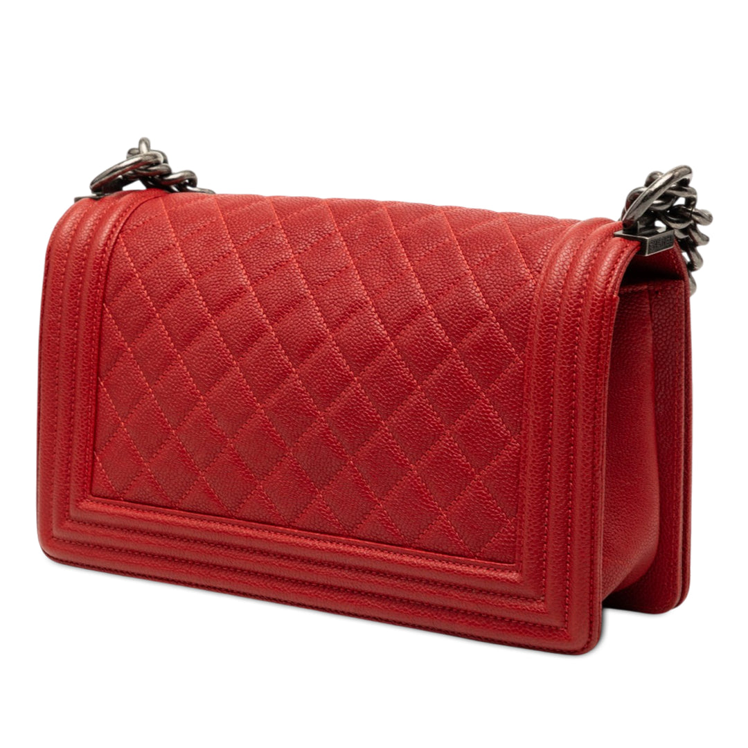 Chanel Old Medium Matelassé Caviar Boy à rabat
