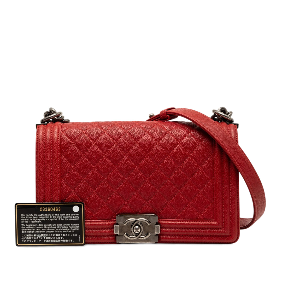Chanel Old Medium Matelassé Caviar Boy à rabat