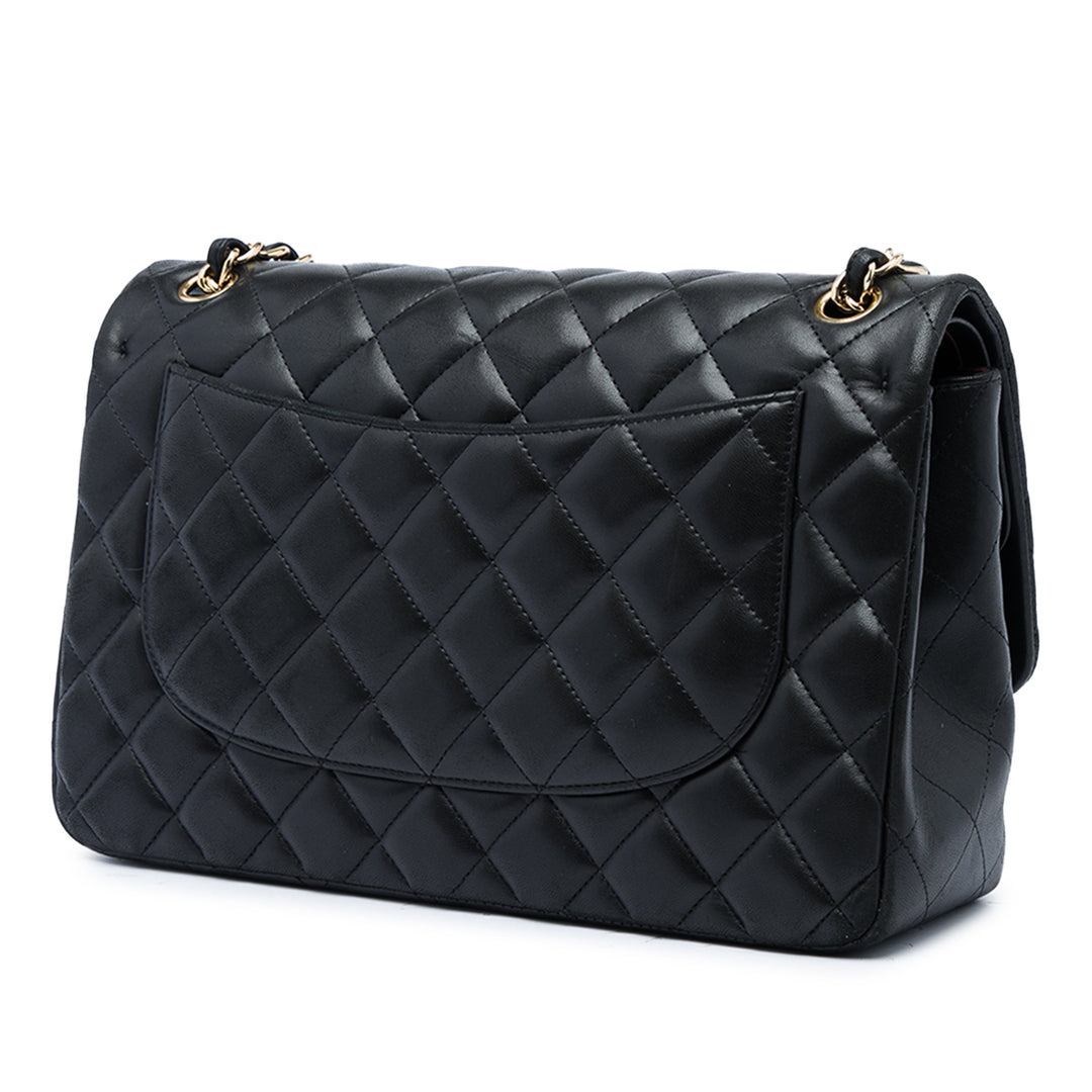 Chanel Classic Double rabat Jumbo Cuir d'agneau Noir – vue 2 – GABY PARIS