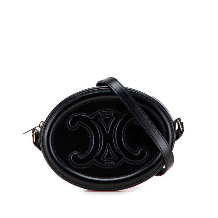 Celine Small Cuir de veau Cuir Triomphe Oval Sac porté croisé