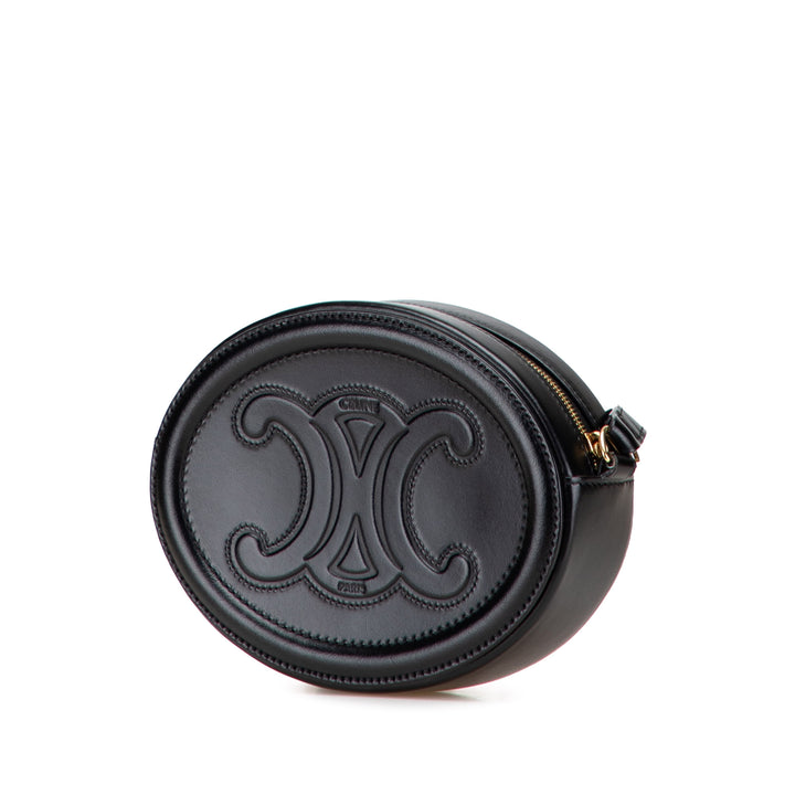 Celine Small Cuir de veau Cuir Triomphe Oval Sac porté croisé