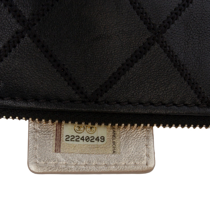 Chanel CC Stitched Cuir d’agneau Pochette Noir