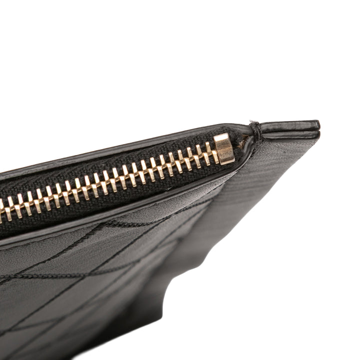 Chanel CC Stitched Cuir d’agneau Pochette Noir