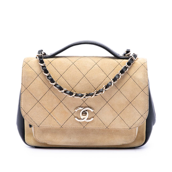 Chanel CC Matelassé Business Affinity à rabat Moyen Daim