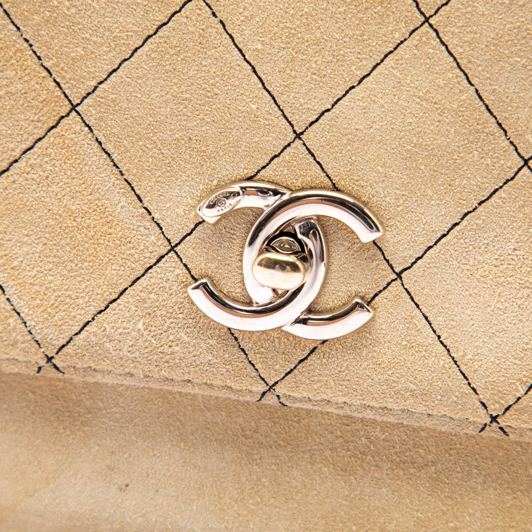 Chanel CC Matelassé Business Affinity à rabat Moyen Daim