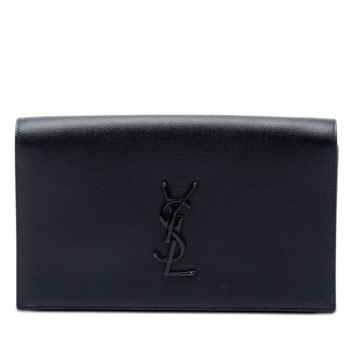 Saint Laurent Grain de Poudre Monochrome Kate Pochette Monogram Noir – vue principale – GABY PARIS