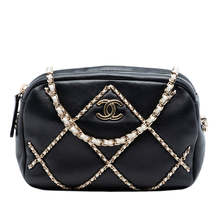 Chanel CC Cuir d’agneau Chain Embellished Sac caméra