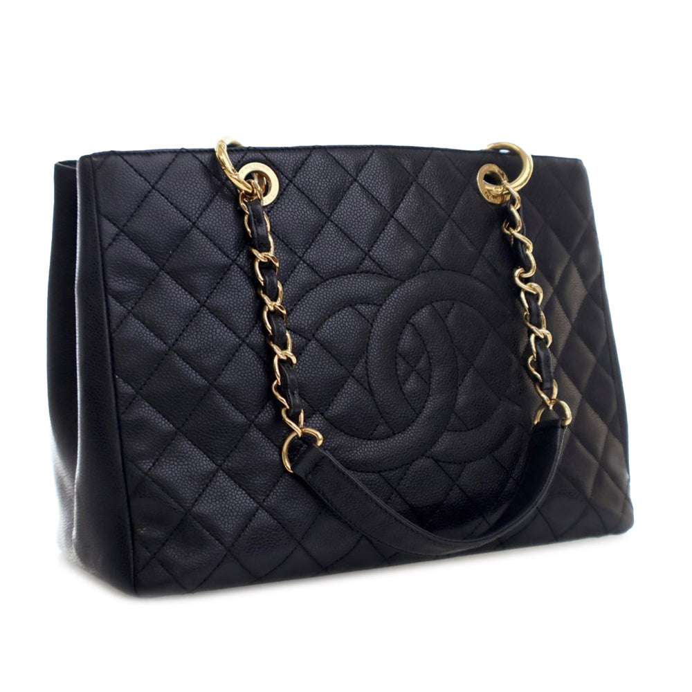 Caviar Grand Shopping Tote Black - Gaby Paris