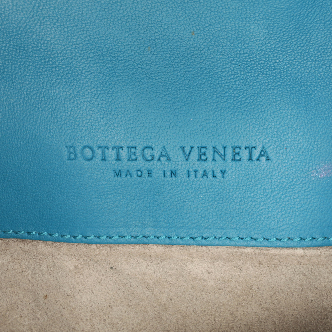 Mini Nappa Intrecciato Turn Lock Crossbody Blue - Gaby Paris