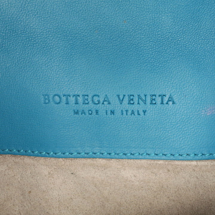 Mini Nappa Intrecciato Turn Lock Crossbody Blue - Gaby Paris
