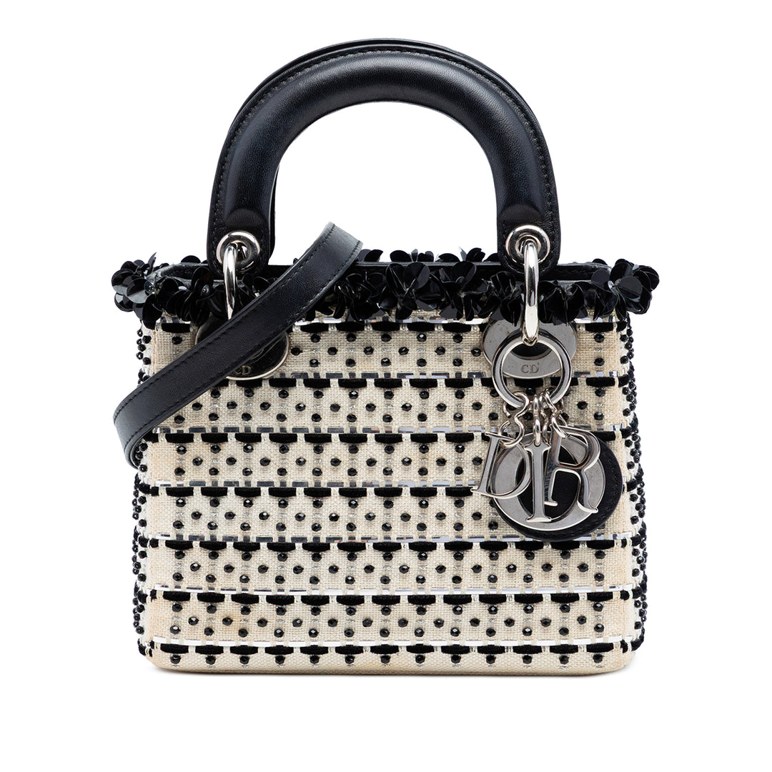 Dior Mini Toile Bead et Sequins Embellished Lady Dior