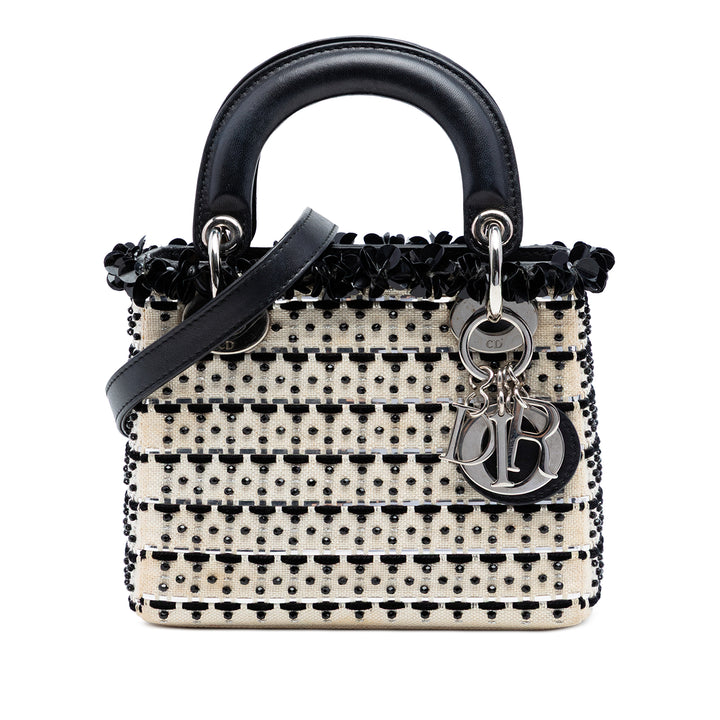 Dior Mini Toile Bead et Sequins Embellished Lady Dior