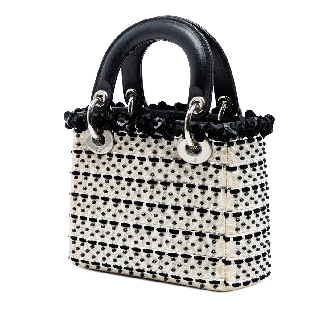 Dior Mini Toile Bead et Sequins Embellished Lady Dior