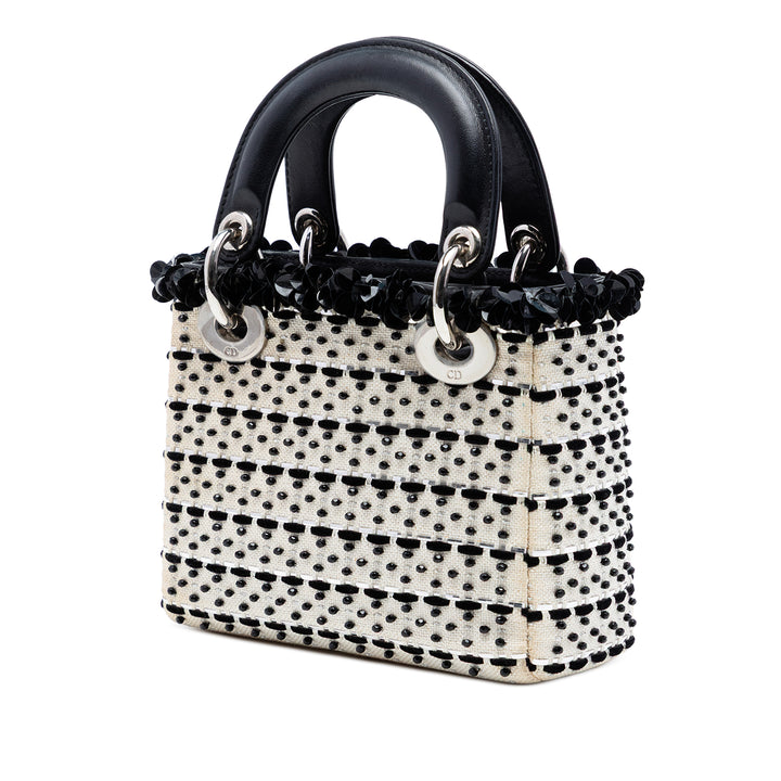 Dior Mini Toile Bead et Sequins Embellished Lady Dior