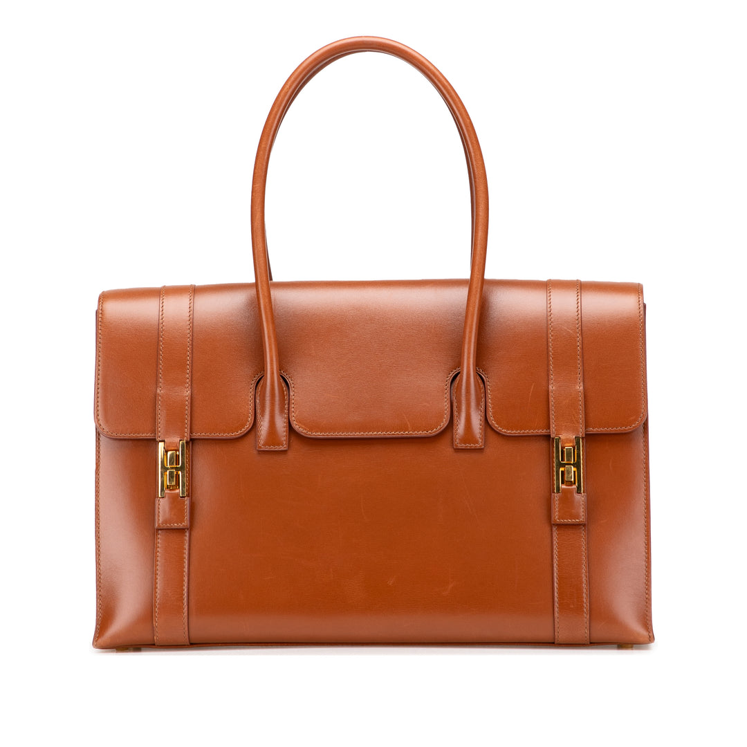 Box Calf Drag 37 Handbag Brown - Gaby Paris