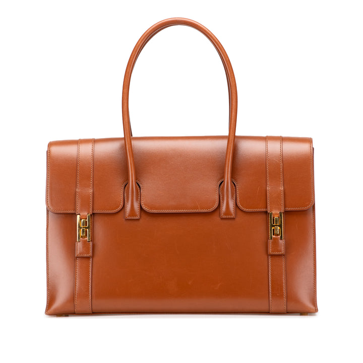 Box Calf Drag 37 Handbag Brown - Gaby Paris