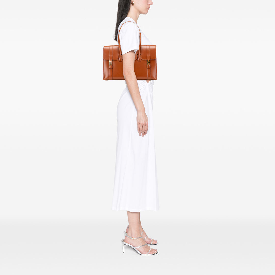 Box Calf Drag 37 Handbag Brown - Gaby Paris