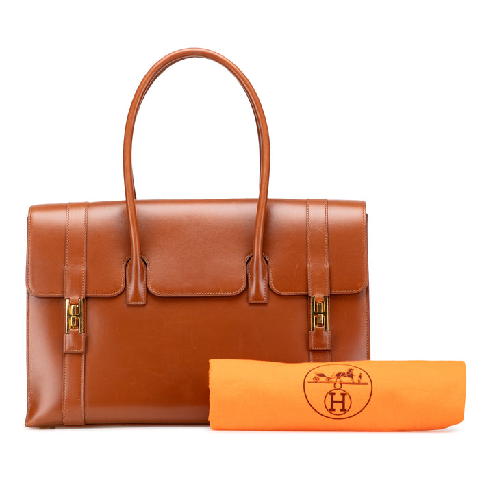 Box Calf Drag 37 Handbag Brown - Gaby Paris