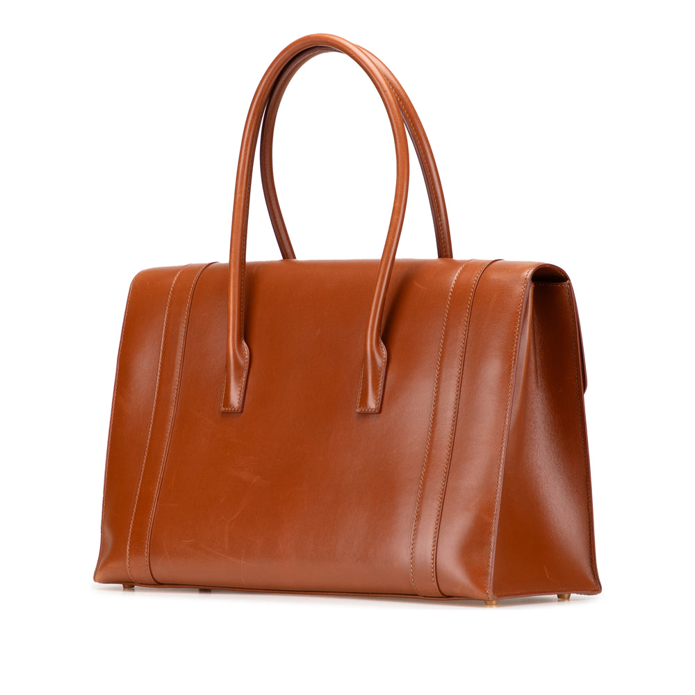 Box Calf Drag 37 Handbag Brown - Gaby Paris