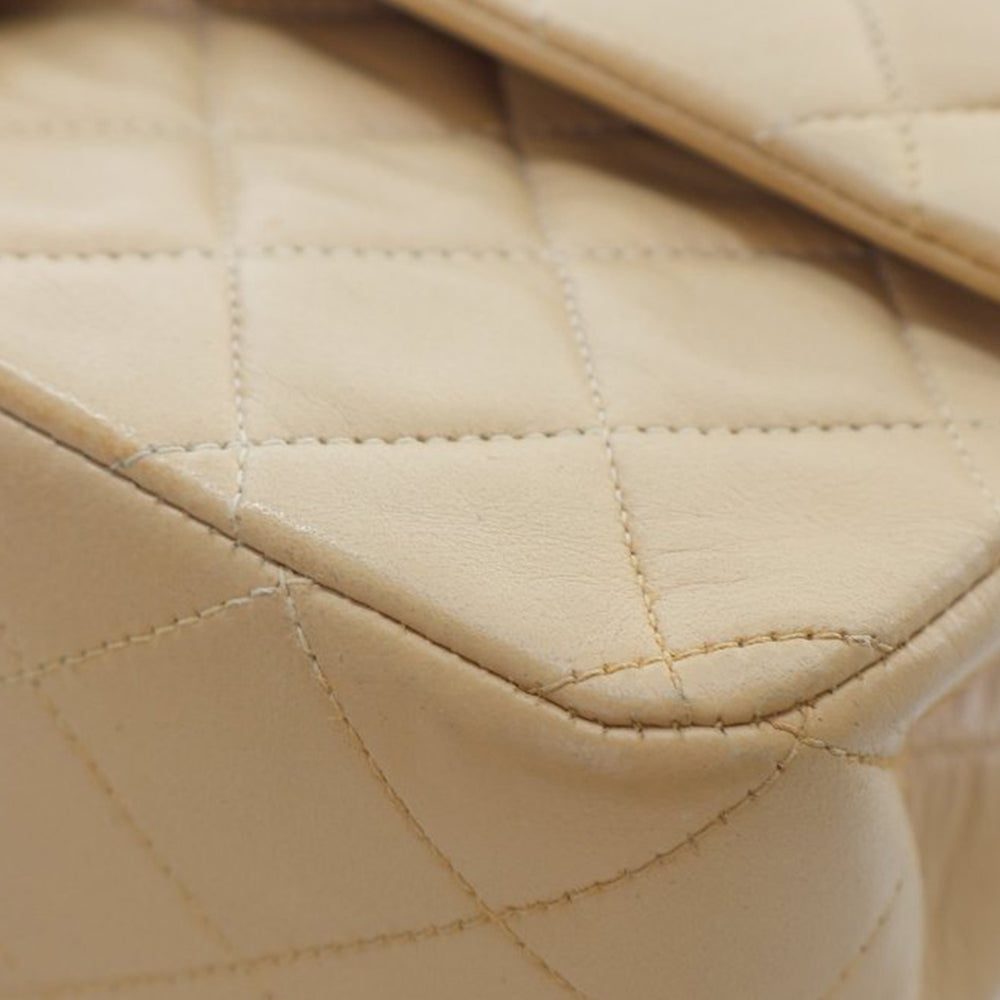Medium Classic Lambskin Double Flap Brown - Gaby Paris