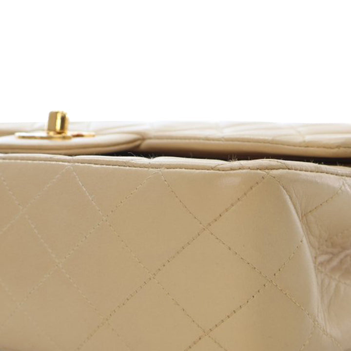 Medium Classic Lambskin Double Flap Brown - Gaby Paris