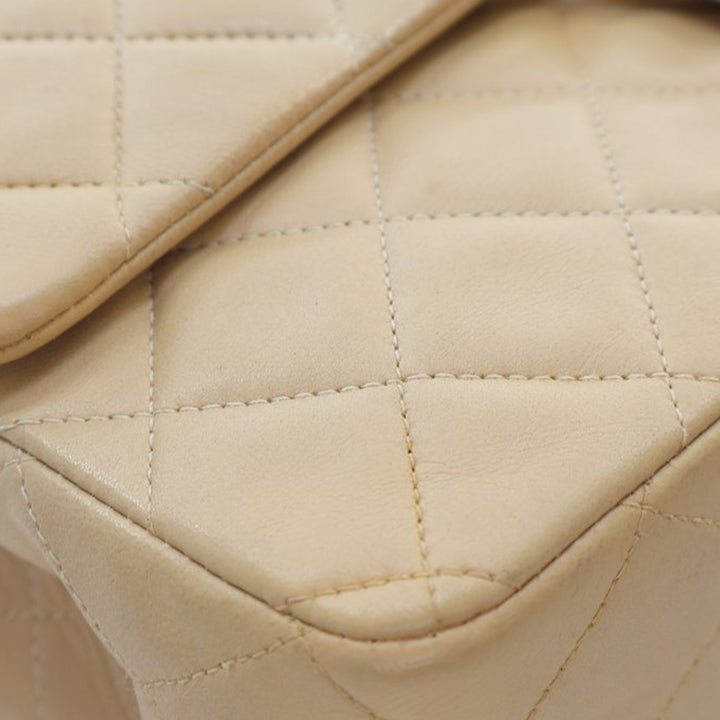 Medium Classic Lambskin Double Flap Brown - Gaby Paris