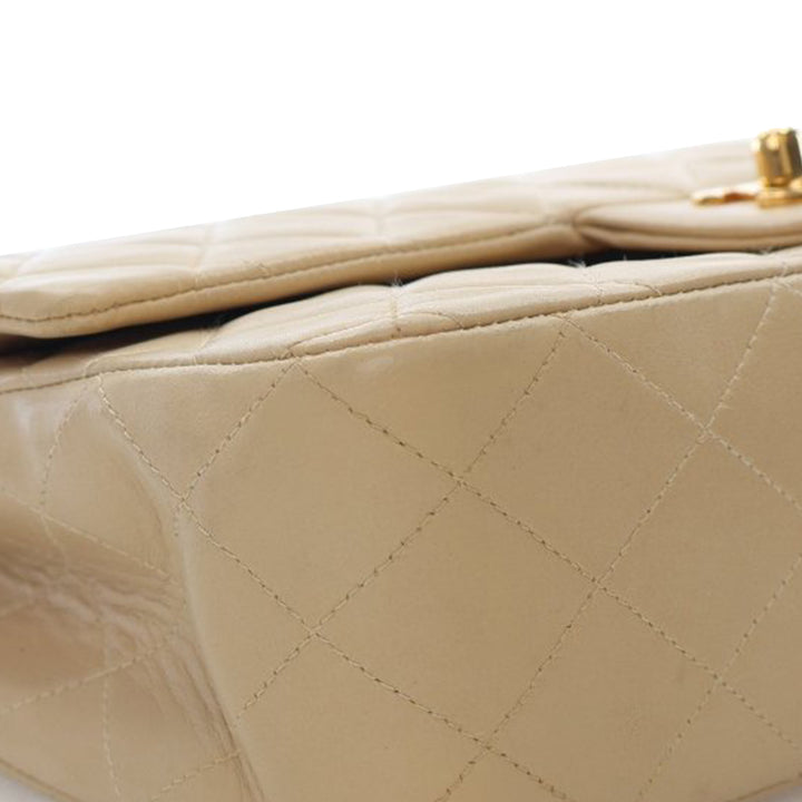 Medium Classic Lambskin Double Flap Brown - Gaby Paris