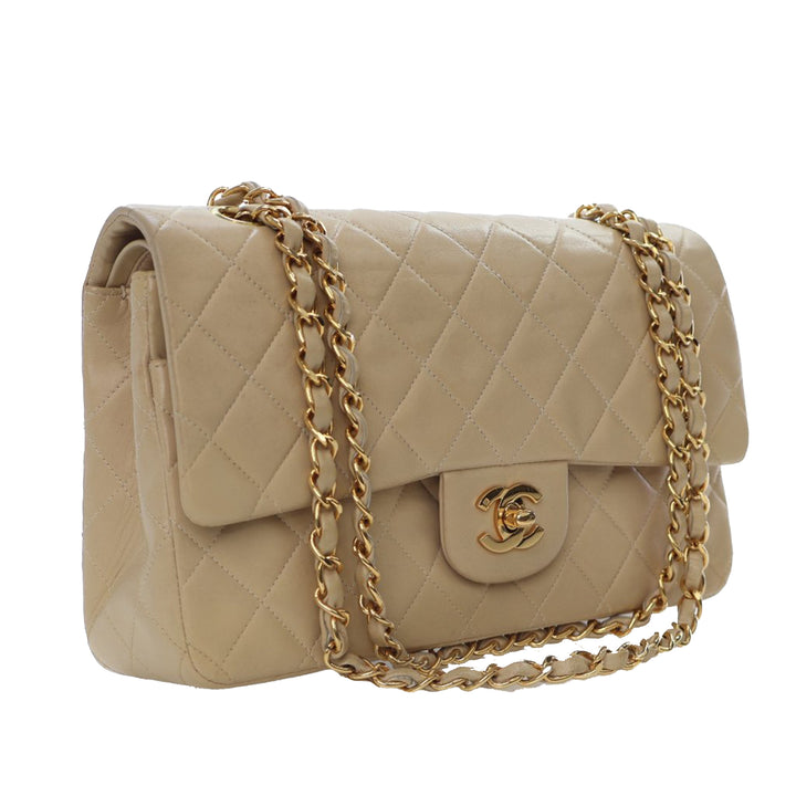 Medium Classic Lambskin Double Flap Brown - Gaby Paris