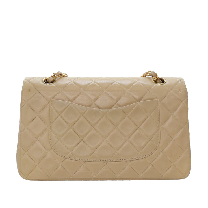 Medium Classic Lambskin Double Flap Brown - Gaby Paris