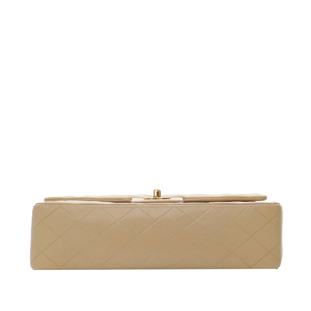 Medium Classic Lambskin Double Flap Brown - Gaby Paris