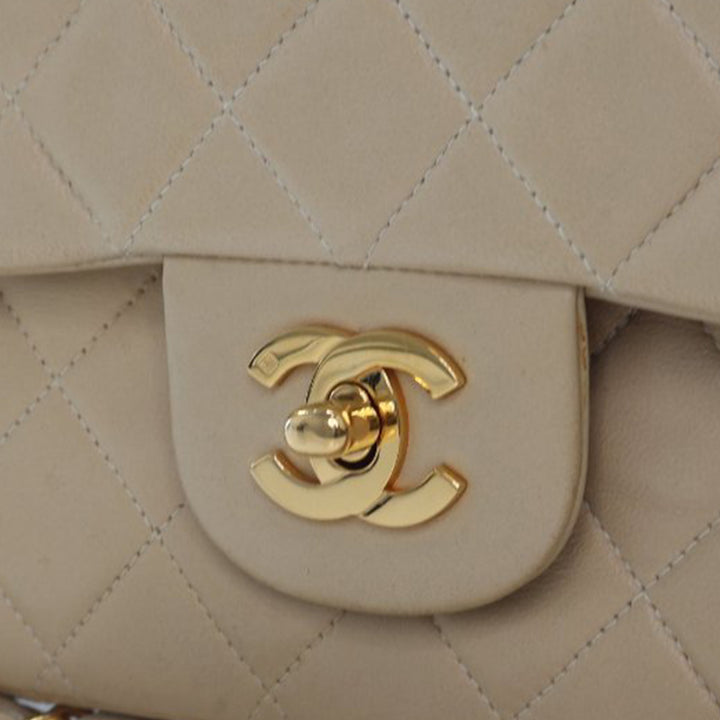 Medium Classic Lambskin Double Flap Brown - Gaby Paris
