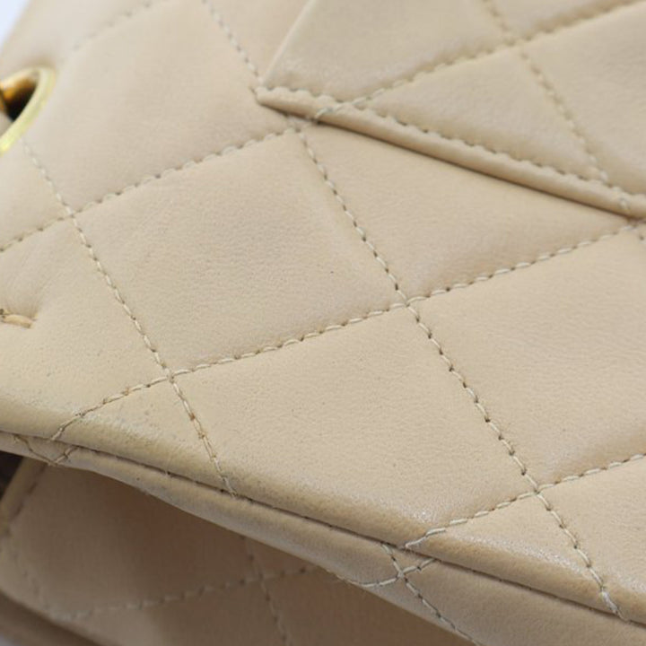 Medium Classic Lambskin Double Flap Brown - Gaby Paris