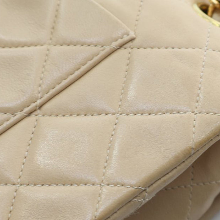 Medium Classic Lambskin Double Flap Brown - Gaby Paris