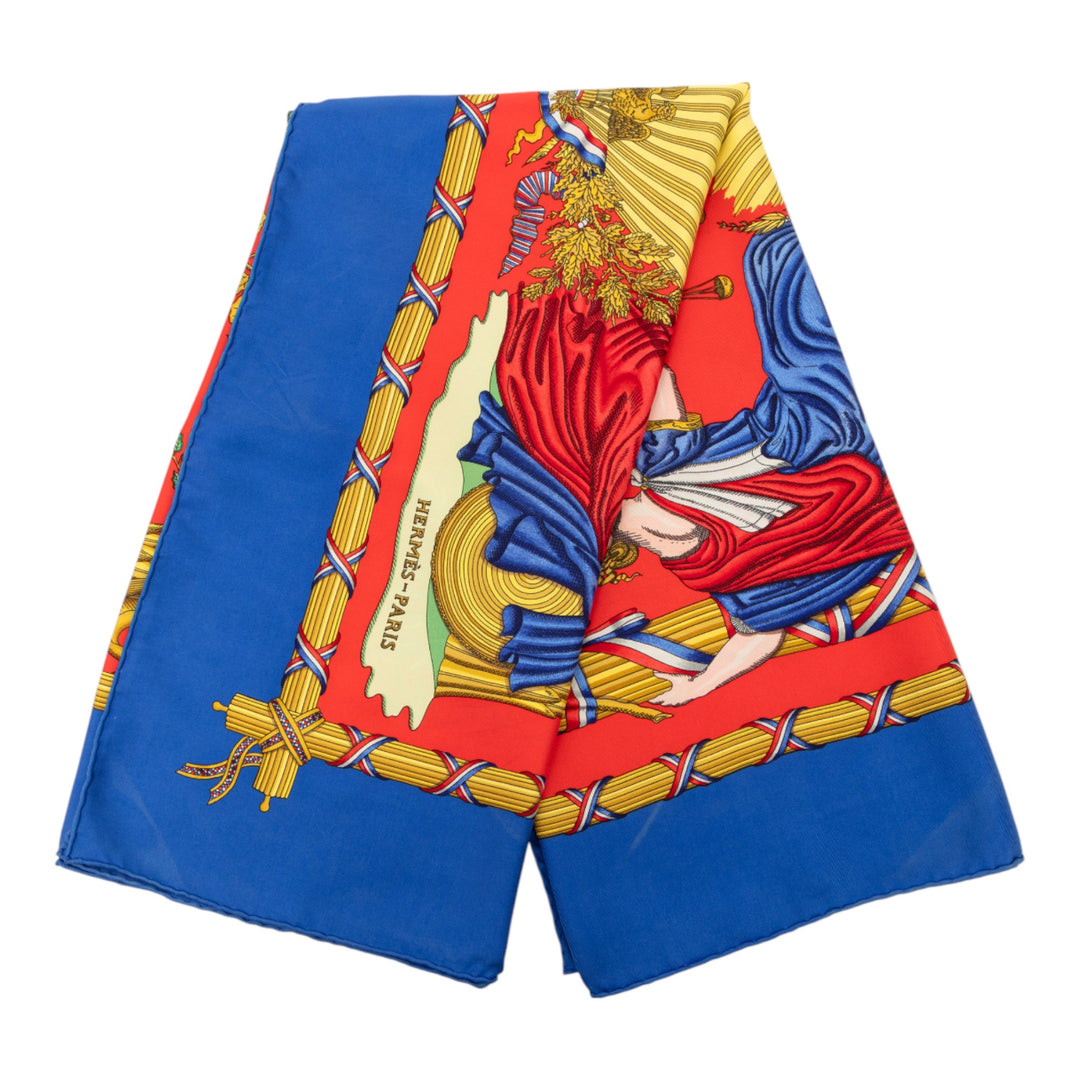 Hermès Republique Francaise Liberte Egalite Fraternite Soie Foulard 90 – GABY PARIS Authentique